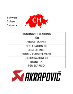 Akrapovic Auspuffanlagen CH-Gutachten / Genehmigung